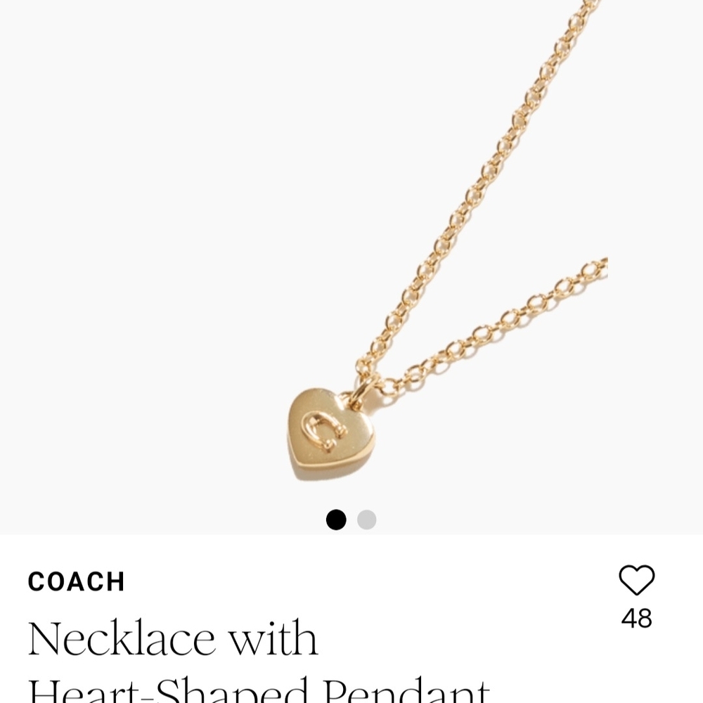 Coach Gold Heart Charm Necklace